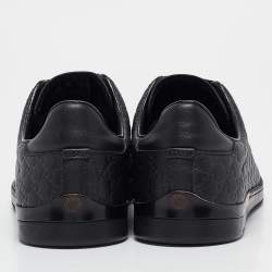 Gucci Black Microguccissima Leather Low Top Sneakers Size 35.5