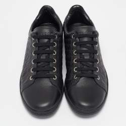 Gucci Black Microguccissima Leather Low Top Sneakers Size 35.5