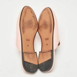 Gucci Pink Leather Princetown Horsebit Flat Mules Size 39