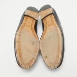 Pre Owned Gucci Black Leather Web Brixton Horsebit Loafers Size 37