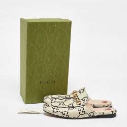 Gucci Cream/Black Leather Ghost Princetown Flat Mules Size 39