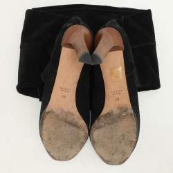 Gucci Black Suede Calf Length Boots Size 40