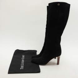 Gucci Black Suede Calf Length Boots Size 40