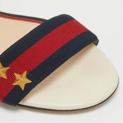 Gucci Multicolor Canvas Slingback Sandals Size 38
