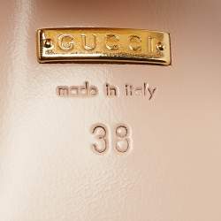 Pre Owned Gucci Cream Leather Horsebit Slide Sandals Size 38