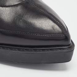 Gucci Black Leather Wimbledon Platform Ankle Boots Size 38.5