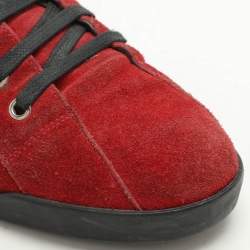 Gucci Red Suede Low Top Sneakers Size 38