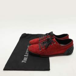 Gucci Red Suede Low Top Sneakers Size 38