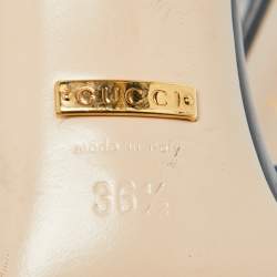 Gucci Black Patent Leather Ilse Ankle Strap Sandals Size 36.5