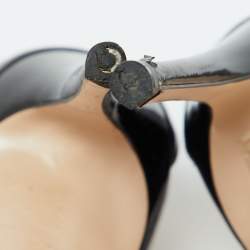 Gucci Black Patent Leather Ilse Ankle Strap Sandals Size 36.5