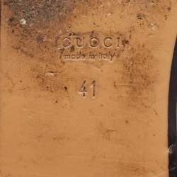 Pre Owned Gucci Brown/Beige GG Supreme Canvas Tian Print Princetown Flat Mules Size 41