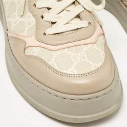 Gucci Multicolor Leather and GG Supreme Canvas Chunky B Sneakers Size 39