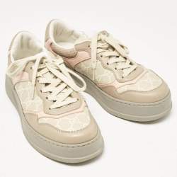 Gucci Multicolor Leather and GG Supreme Canvas Chunky B Sneakers Size 39