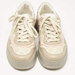 Gucci Multicolor Leather and GG Supreme Canvas Chunky B Sneakers Size 39