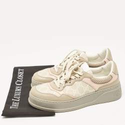 Gucci Multicolor Leather and GG Supreme Canvas Chunky B Sneakers Size 39
