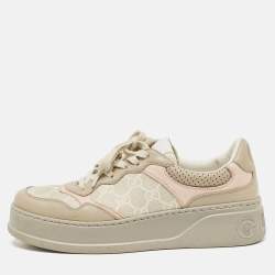 Gucci Multicolor Leather and GG Supreme Canvas Chunky B Sneakers Size 39