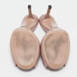 Gucci Pale Pink Guccissima Leather Horsebit Open Toe Mules Size 38.5