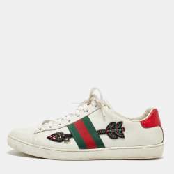 Gucci White Leather Arrow Embellished Ace Low Top Sneakers Size 39