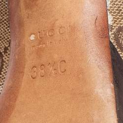 Gucci Beige/Brown GG Canvas and Leather Platform Pumps Size 38.5
