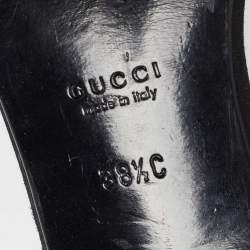 Gucci Black Fabric Crystal Embellished Slide Sandals Size 38.5