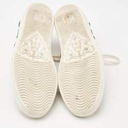 Gucci White Leather Floral Embroidered Ace Low Top Sneakers Size 38.5
