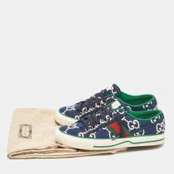 Gucci Blue GG Canvas Tennis 1977 Low Top Sneakers Size 37.5