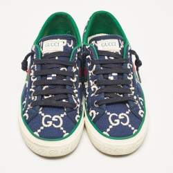 Gucci Blue GG Canvas Tennis 1977 Low Top Sneakers Size 37.5