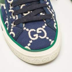 Gucci Blue GG Canvas Tennis 1977 Low Top Sneakers Size 37.5