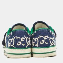 Gucci Blue GG Canvas Tennis 1977 Low Top Sneakers Size 37.5