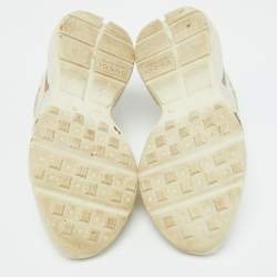 Gucci Cream Leather Logo Rhyton Lace Up Sneakers Size 39.5