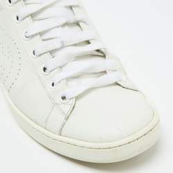 Pre Owned Gucci White Leather Interlocking G Ace Low Top Sneakers Size 35.5