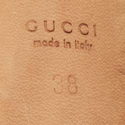 Gucci Beige/Black Suede Ankle Strap Sandals Size 38