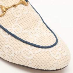 Gucci Cream Cotton Knit Crochet Princetown Mules Size 41