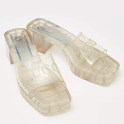 Gucci Transparent PVC Logo Mules Size 40
