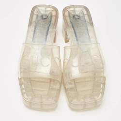 Gucci Transparent PVC Logo Mules Size 40