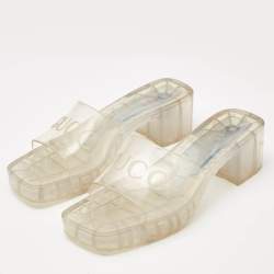 Gucci Transparent PVC Logo Mules Size 40