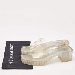 Gucci Transparent PVC Logo Mules Size 40