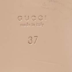 Pre Owned Gucci Blue Suede Interlocking G Flat Slides Size 37