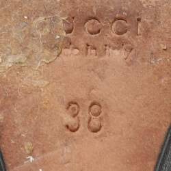 Pre Owned Gucci Black Leather Interlocking G Bow Wedge Pumps Size 38