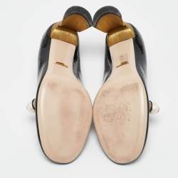 Pre Owned Gucci Black Patent Leather Arille Pearl Pumps Size 39