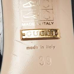 Pre Owned Gucci Black Patent Leather Arille Pearl Pumps Size 39