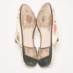 Gucci Multicolor Floral Print Leather Princetown Flat Mules Size 39.5