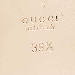 Gucci Blue Leather GG Marmont Flat Sandals Size 39.5