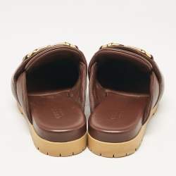 Gucci Burgundy Leather Airel Mules Size 37.5