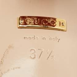 Pre Owned Gucci Red Leather GG Marmont Ankle Strap Sandals Size 37.5