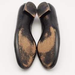 Gucci Black Guccissima Leather Cap Toe Ballet Flats Size 37.5