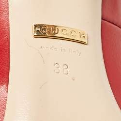 Gucci Red Leather Queen Margaret Pumps Size 38