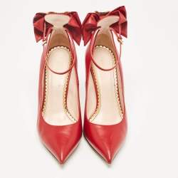 Gucci Red Leather Queen Margaret Pumps Size 38