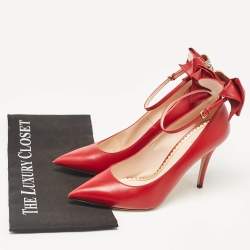 Gucci Red Leather Queen Margaret Pumps Size 38