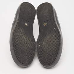 Gucci Black Leather Guccissima Slip On Sneakers Size 37